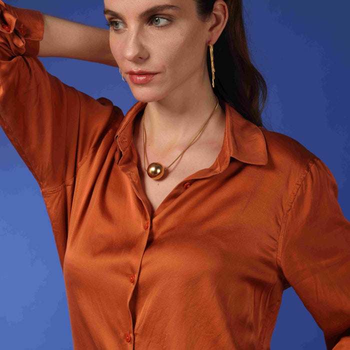 Maxine Gold Ball Pendant Necklace