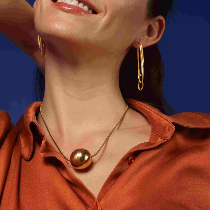Maxine Gold Ball Pendant Necklace