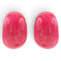 Merrie Fuchsia Marbled Resin Semi Hoop Clip On Earrings