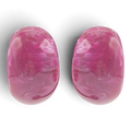 Merrie Magenta Resin Semi Hoop Clip On Earrings