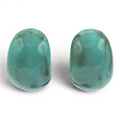 Merrie Turquoise Marbled Resin Semi Hoop Clip On Earrings