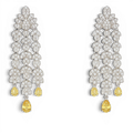 Mia Diamond And Canary Cacading Pierced Drop Earrings