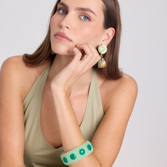 Michelle Light Jade And Dark Jade Bangle