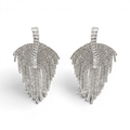 Mimi Deco Multi-Crystal Drop Clip On Earrings - Rhodium Setting