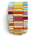 Miria Multi Pastel And Bright Enamel Stretch Three Piece Bracelet Set