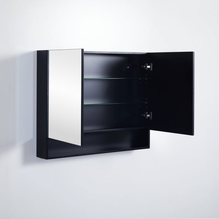 Mirror Shaving Cabinet – Matte Black Finish 600–1480mm