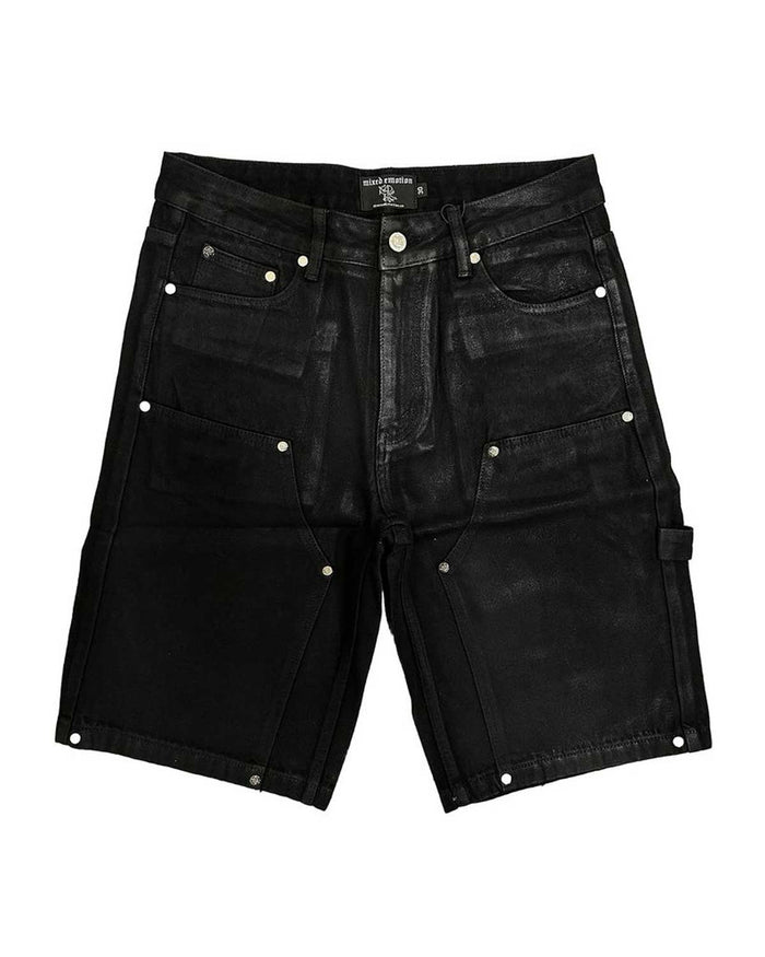 Mixed Emotions Worker Wax Shorts Black