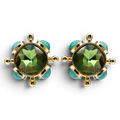 Monica Peridot And Blue Chalcedony Sputnik Earrings