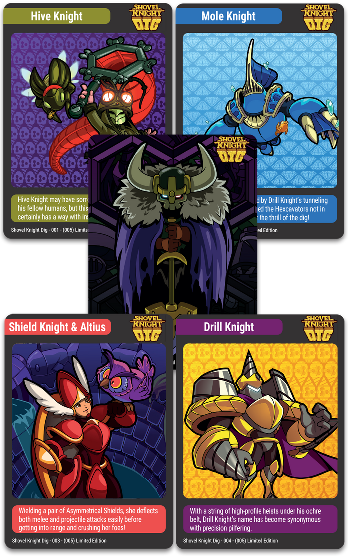MTC#45: Shovel Knight Dig, Dark Deity 1 & 2, Bad End Theater - Trading Card Bundle
