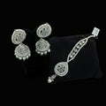 Jewelry set with earrings and necklace on a black background