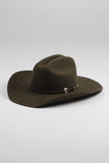 Dark olive Mustang 30X merino wool cowboy hat