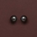 Natural-Color Black Tahitian Pearl Stud Earrings, 12.0-13.0mm