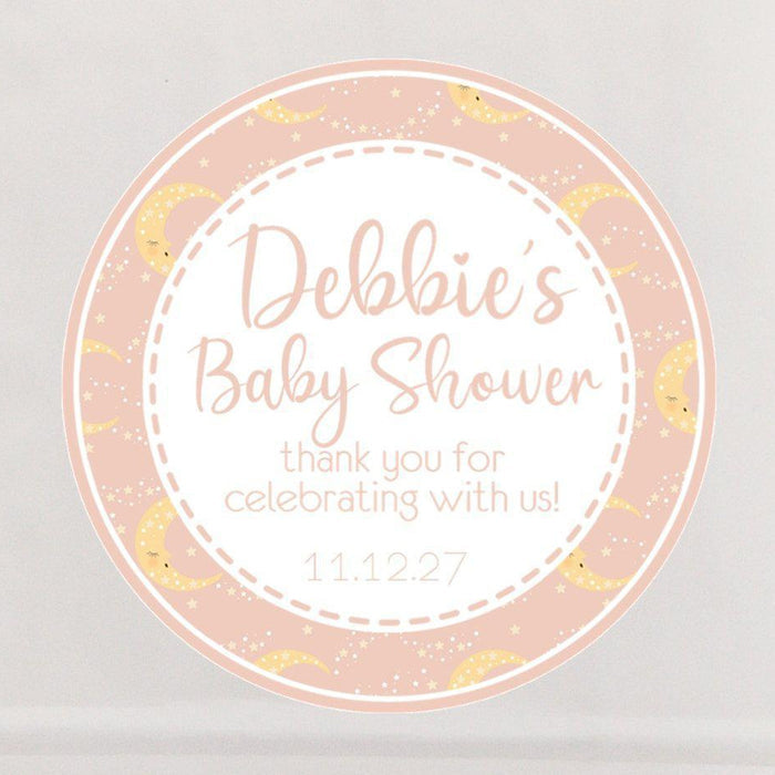 Moon & Stars Baby Shower Stickers Or Favor Tags