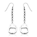 Pair of 316L Hook Earrings with Dangling Handcuffs