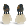 Patrizia Tortoise Resin Top Earrings With Mother Of Pearl Resin Drops