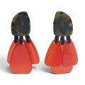 Patrizia Tortoise Resin Top Earrings With Orange Resin Drops