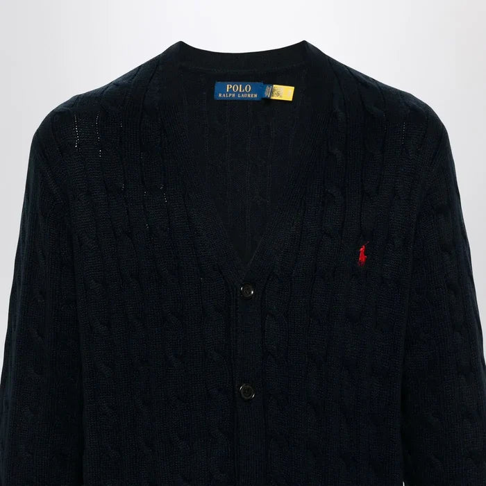 Polo Ralph Lauren - Navy blue cable-knit cotton cardigan Brand Shirts & Tops XL