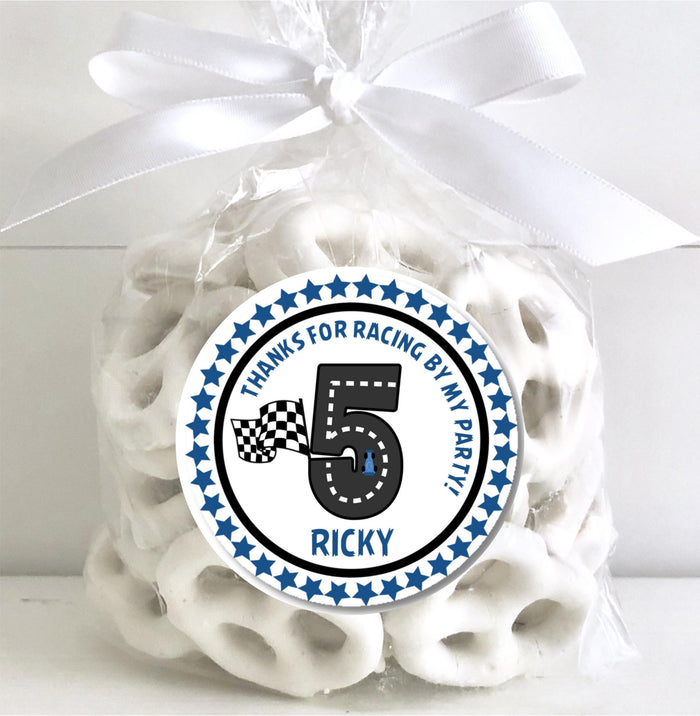 track number race car theme sticker