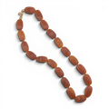 Renata Large Amber Resin Carved Bead Necklace