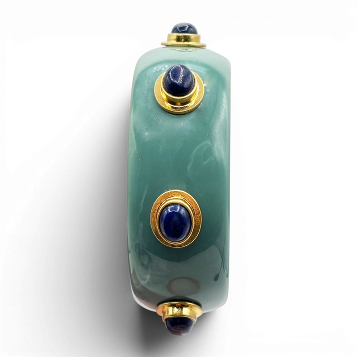 Renee Bangle In Turquoise Resin And Lapis Stones
