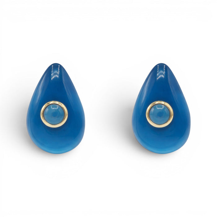 Rosamund Cerulean Blue Resin Pierced Earrings
