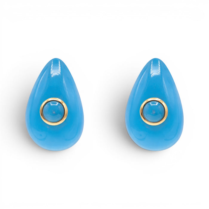 Rosamund Turquoise Resin Pierced Earrings