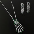 Jewelry set with necklace and earrings on a black background