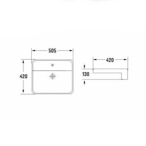 Semi Recess Basin 505*420*130mm