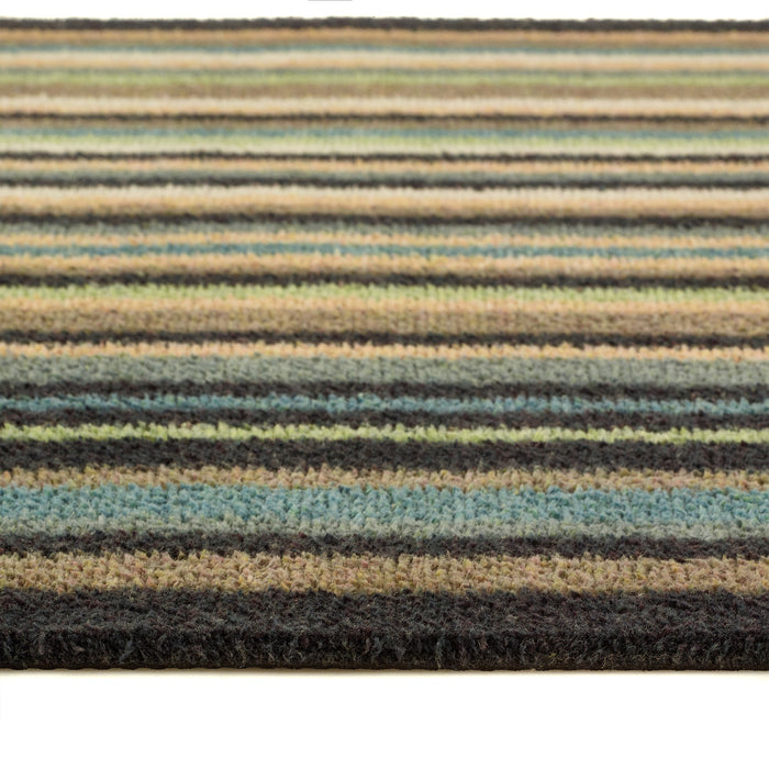 Stripe 84 Blue Green Washable Doormat 3