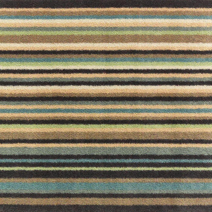 Stripe 84 Blue Green Washable Doormat 5