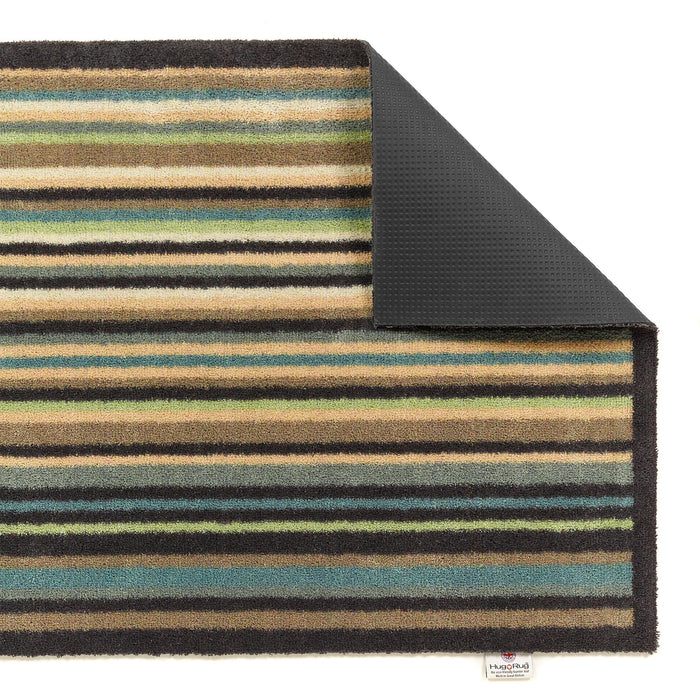 Stripe 84 Blue Green Washable Doormat 6
