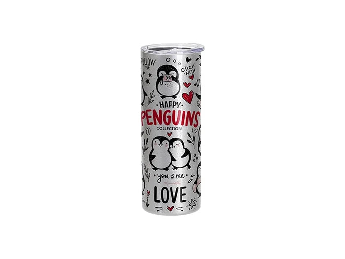 Sublimation Blanks 20oz/600ml Crackle Finish Stainless Steel Skinny Tumbler(Silver Grey)