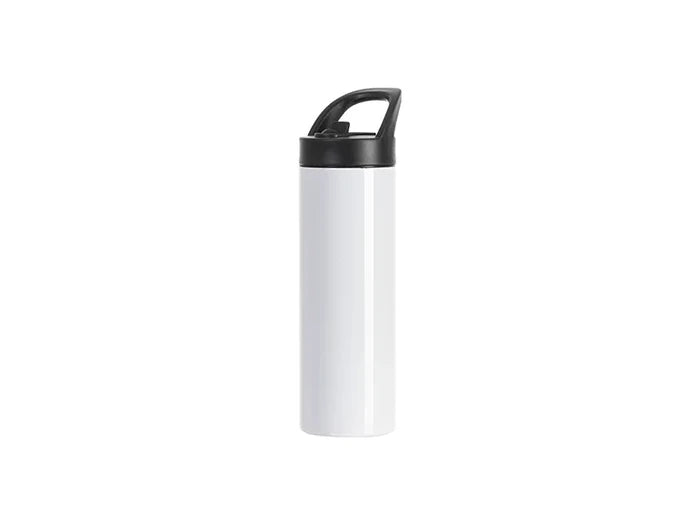 Sublimation Blanks 20oz/600ml Stainless Steel Skinny Tumbler with Black Portable Straw Lid(White)