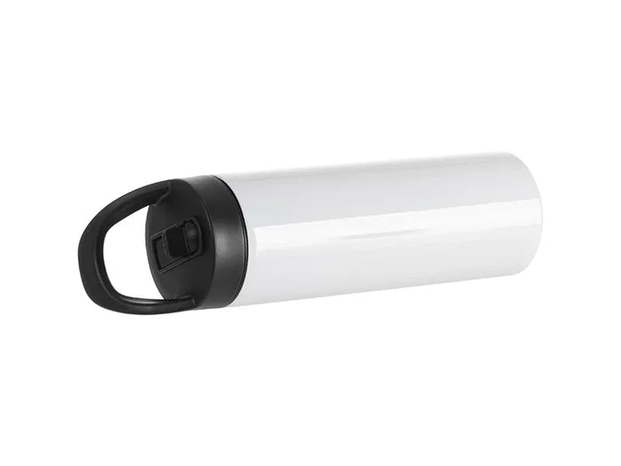 Sublimation Blanks 20oz/600ml Stainless Steel Skinny Tumbler with Black Portable Straw Lid(White)