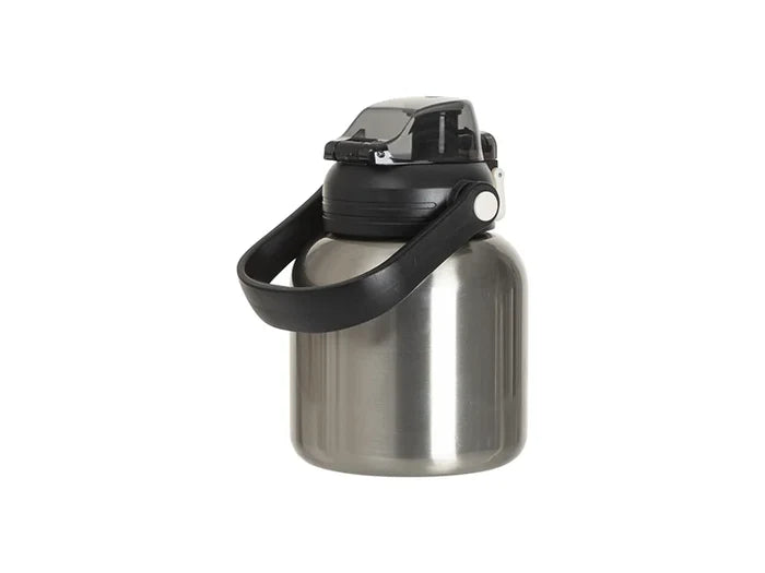 Sublimation Blanks 27oz/800ml Stainless Steel Travel Bottle w/ Black Portable Straw Lid & Handle (Silver)