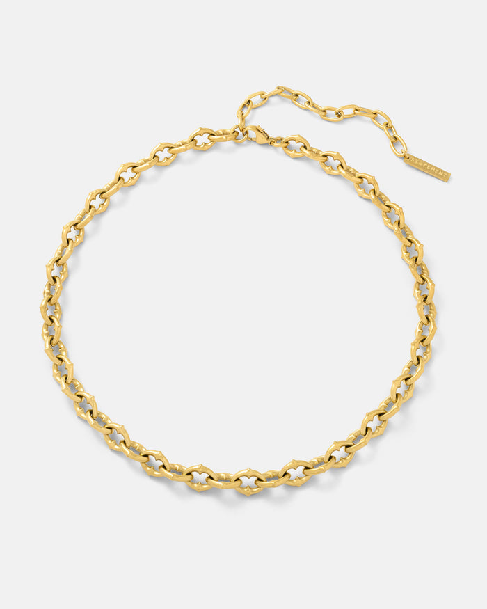 Spiked Chain Link necklace in gold