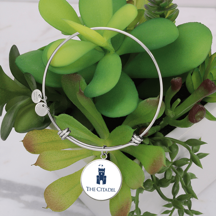 The Citadel, Barracks logo, Luxury Circle Bangle - Silver