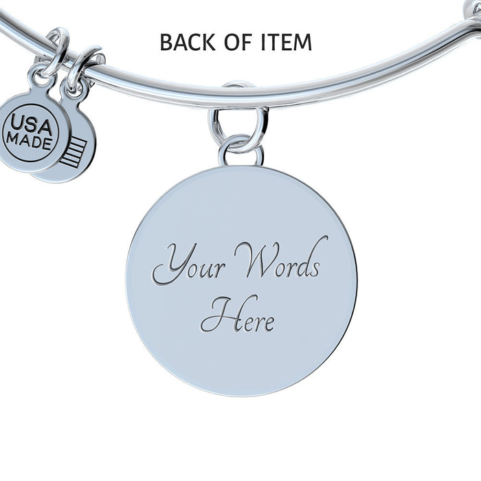 The Citadel, Barracks logo, Luxury Circle Bangle - Silver