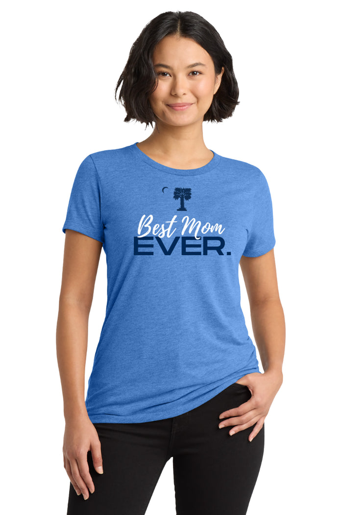 The Citadel, Big Red, Best Mom Ever, Women’s Tri-Blend T-Shirt - Carolina Blue
