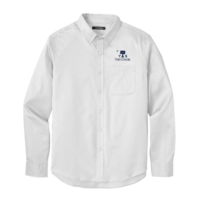 The Citadel, Big Red, Class of 1975, Long Sleeve Twill Shirt - White