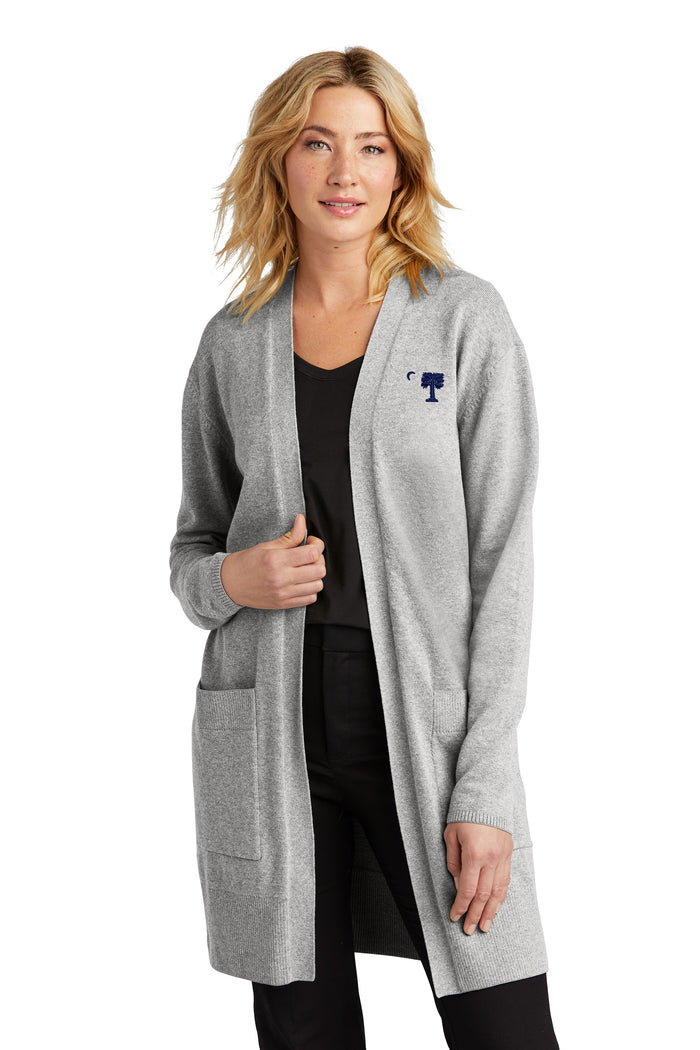 The Citadel, Big Red, Mercer+Mettle® Women’s Open-Front Cardigan Sweater- Grey