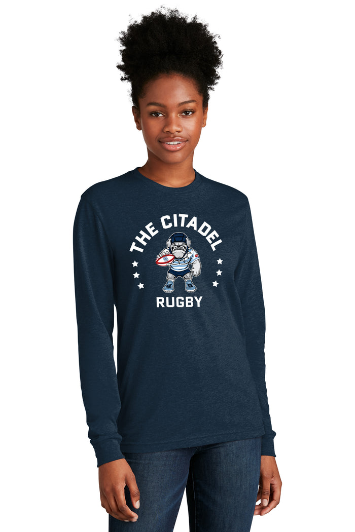 The Citadel Block C Star logo, Club Sports - Next Level Apparel® Adult CVC Long Sleeve T-Shirt - Navy