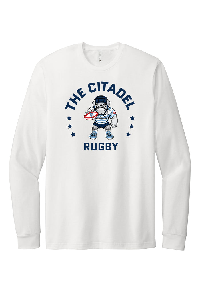 The Citadel Block C Star logo, Club Sports - Next Level Apparel® Adult CVC Long Sleeve T-Shirt - White