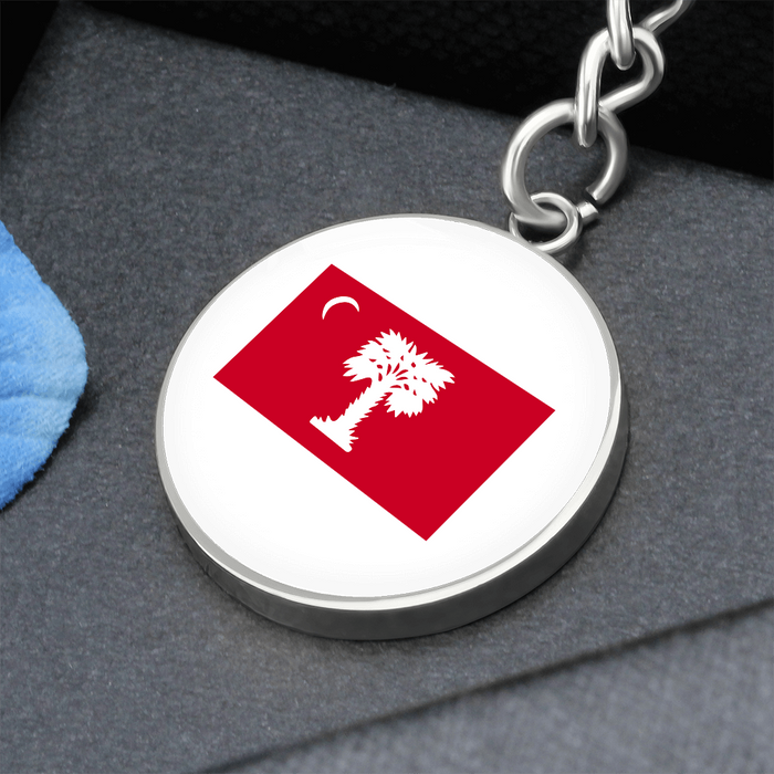 The Citadel, BRP Flag, Circle Keychain - Silver