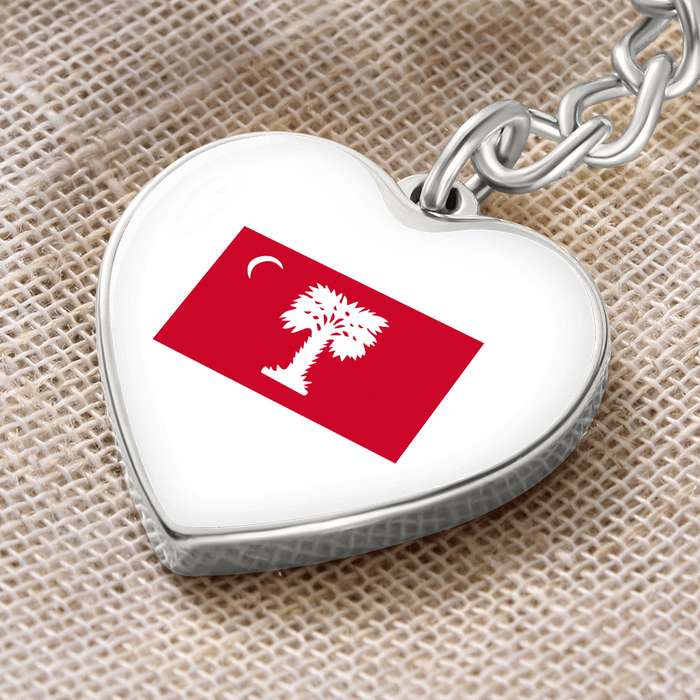 The Citadel, BRP Flag, Heart Keychain - Silver