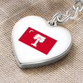 The Citadel, BRP Flag, Heart Keychain - Silver