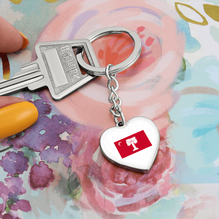 The Citadel, BRP Flag, Heart Keychain - Silver