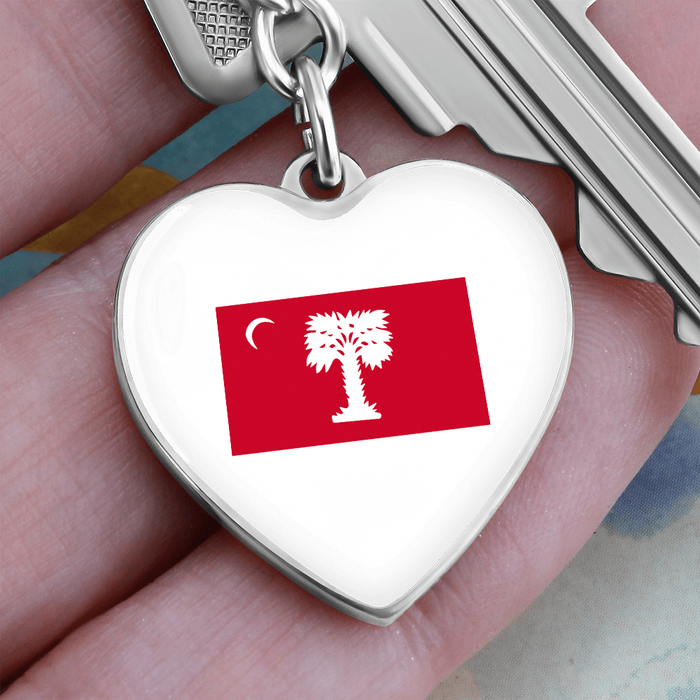 The Citadel, BRP Flag, Heart Keychain - Silver