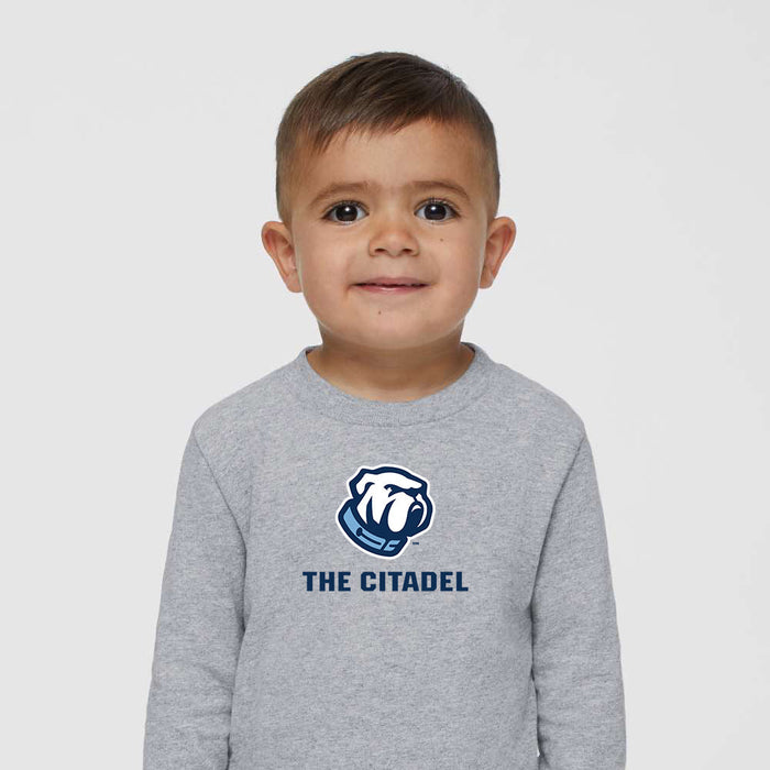 The Citadel, Bulldog, Toddler Cotton Jersey Long Sleeve Tee - Gray