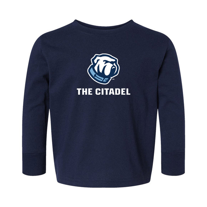 The Citadel, Bulldog, Toddler Cotton Jersey Long Sleeve Tee - Navy